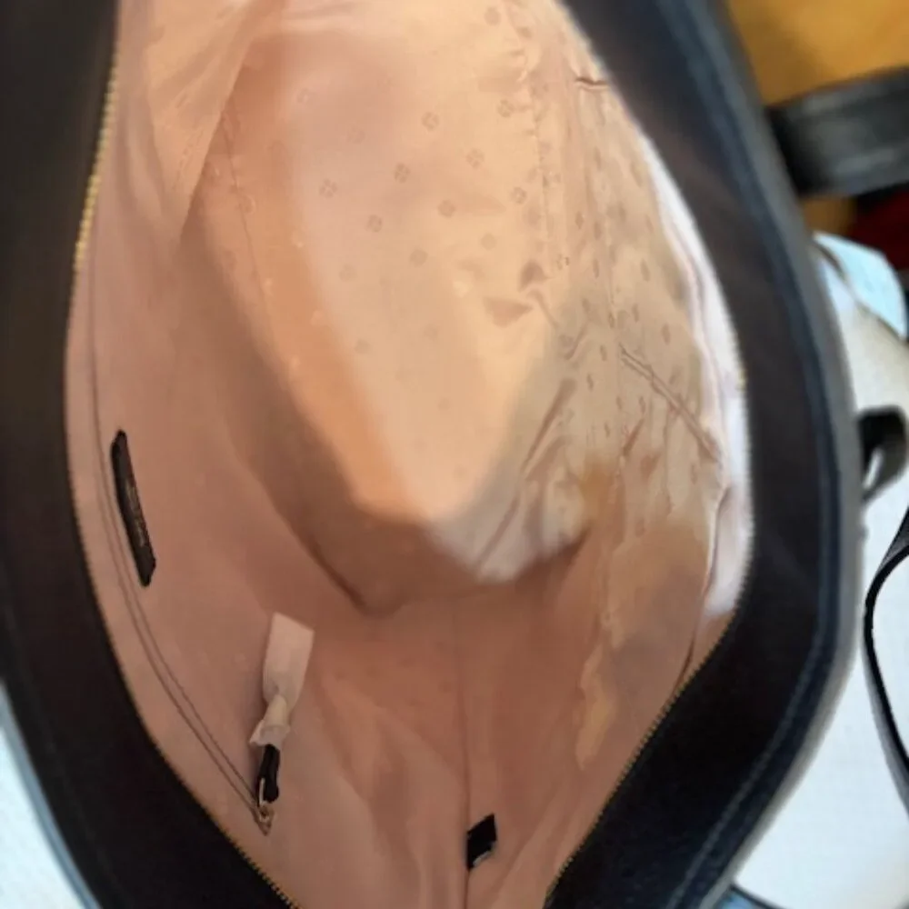 NWT Kate Spade Hayes Medium Tote Black Pebbled Leather Classic Work Bag - Picture 4 of 5